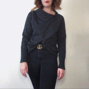 JJill Preppy Tweed Decorative Button Sweater Small